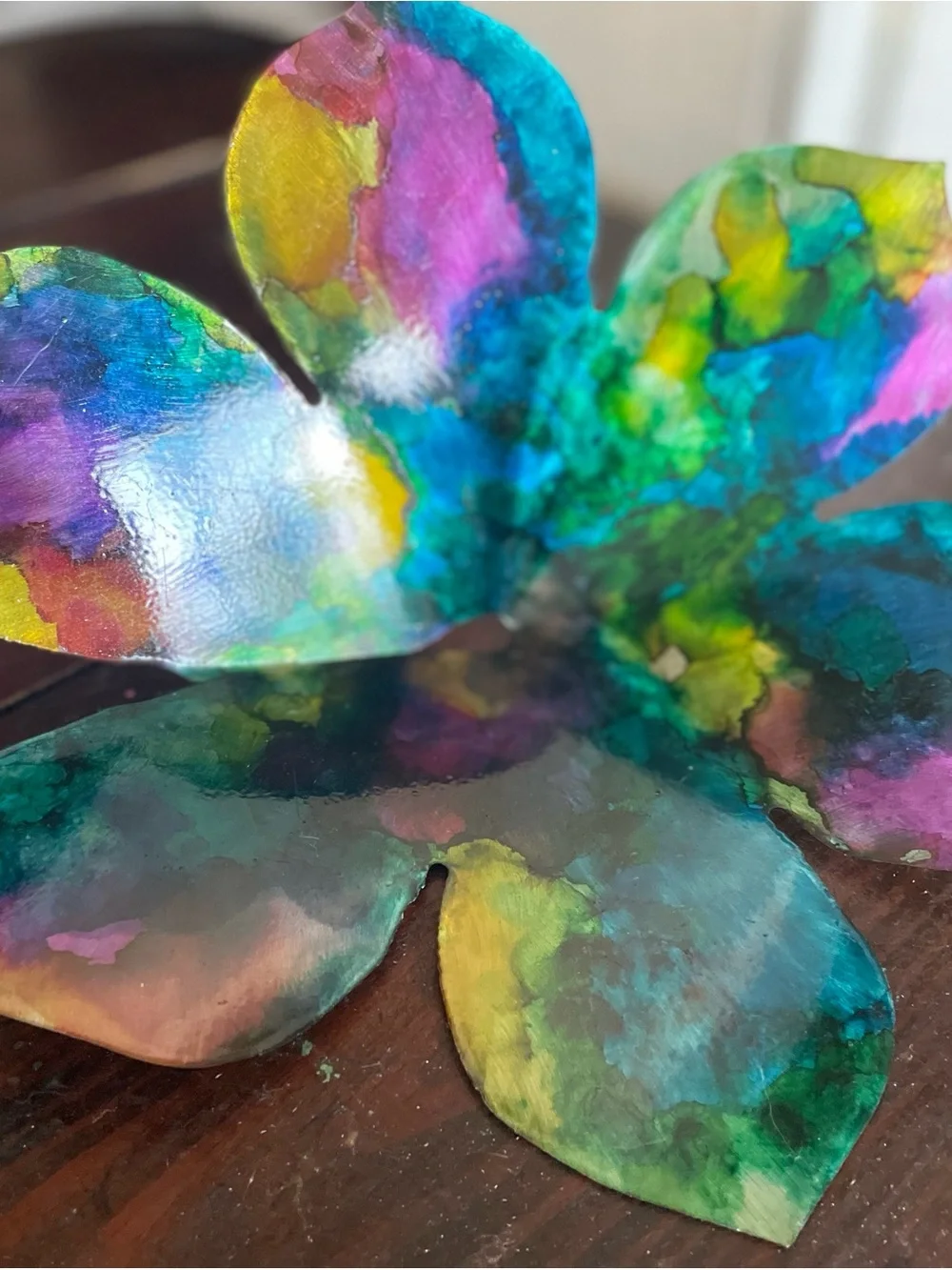 Handcrafted Multicolor Metal Flower Wall Art